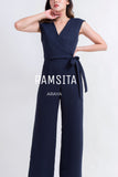 (Made to Order) Araya Jumpsuit Navy Blue (จัดส่งภายใน 10-14 วัน)