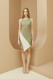 (Made to Order) Sophia Dress Olive/Cream ( จัดส่งภายในประมาณ 10-14 วัน)