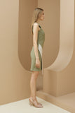 (Made to Order) Sophia Dress Olive/Cream ( จัดส่งภายในประมาณ 10-14 วัน)