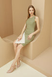 (Made to Order) Sophia Dress Olive/Cream ( จัดส่งภายในประมาณ 10-14 วัน)