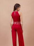 (Made to order) Puvarina Jumpsuit Burgundy (จัดส่งภายใน 10-14 วัน)