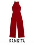 (Made to order) Puvarina Jumpsuit Burgundy (จัดส่งภายใน 10-14 วัน)