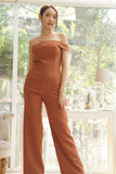 (Made to order) Elena Jumpsuit Brown (จัดส่งภายในประมาณ 10-15 วัน)