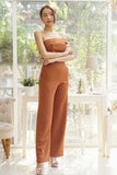 (Made to order) Elena Jumpsuit Brown (จัดส่งภายในประมาณ 10-15 วัน)