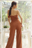 (Made to order) Elena Jumpsuit Brown (จัดส่งภายในประมาณ 10-15 วัน)